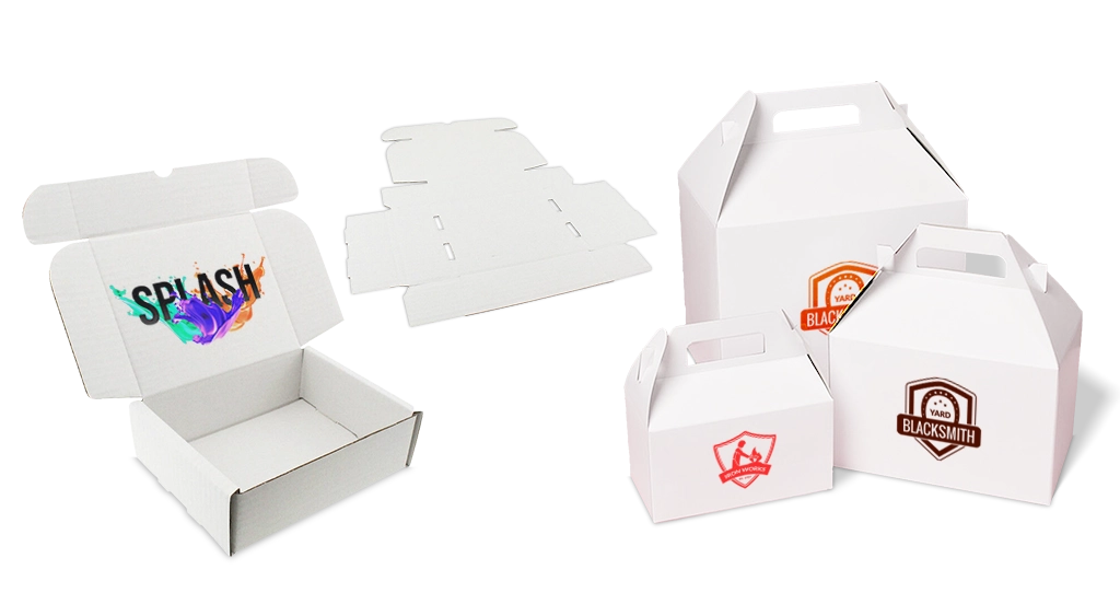 Custom white Kraft boxes wholesale collection