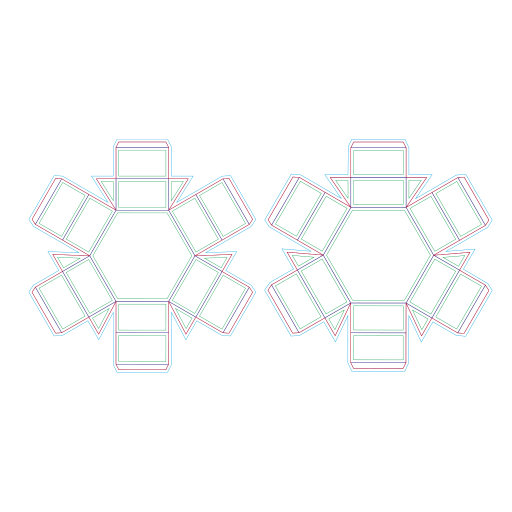 Custom Hexagon Boxes Art Work