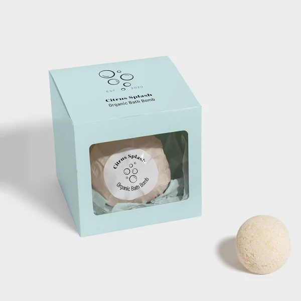 custom printed window bath bomb boxes with logo