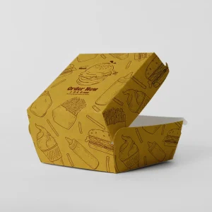 Burger boxes with logo for branded packaging