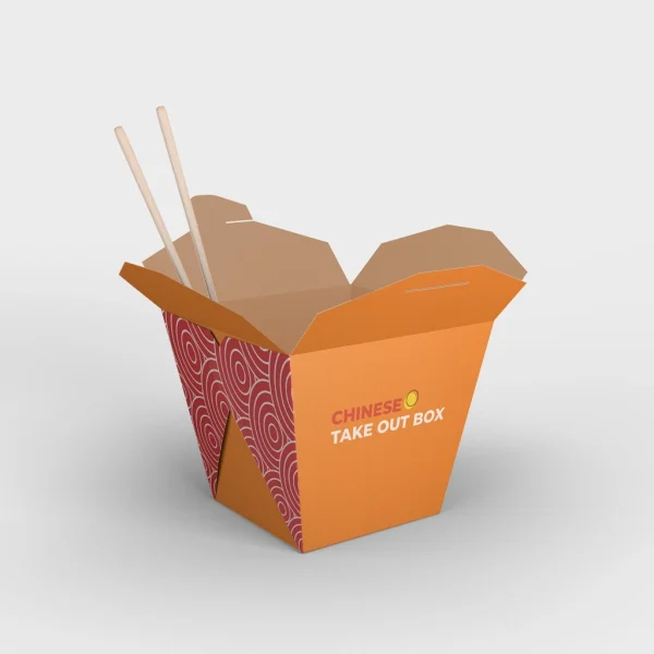 Chinese take out boxes with secure foldable design