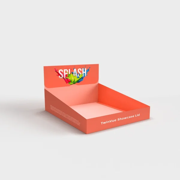 Custom printed double-wall display lid boxes with personalized branding, ideal for retail and promotional packaging.