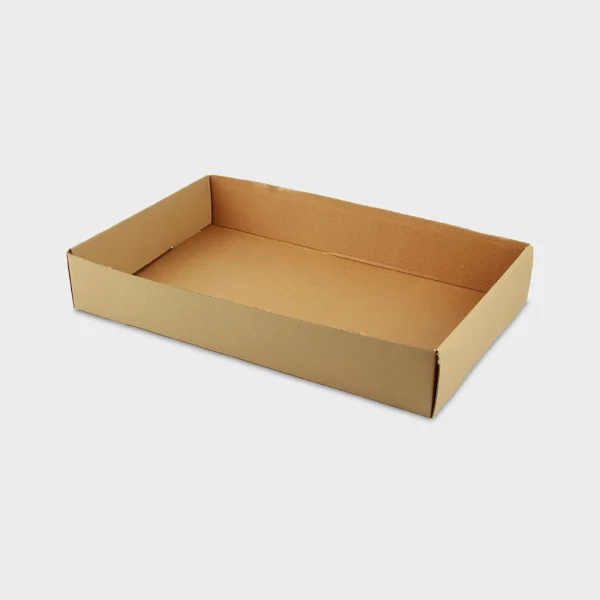 Customized double wall tray boxes with tailored designs and durable construction, ideal for premium product presentation.