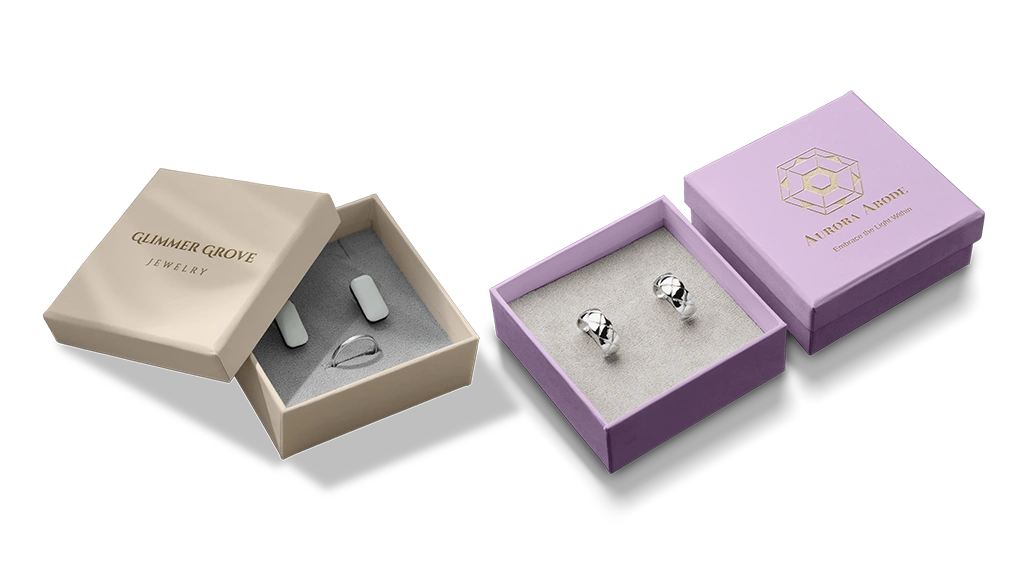 customized printed earing packaging boxes wholesale