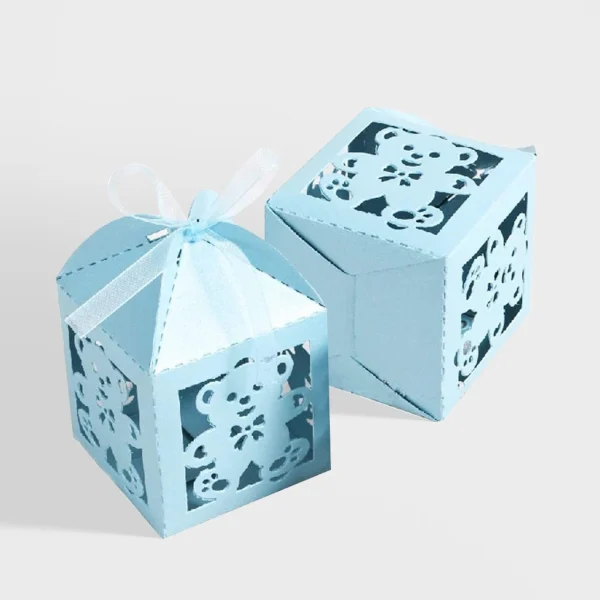 Customized favor boxes with elegant and personalized designs, perfect for events, weddings, and gift packaging.
