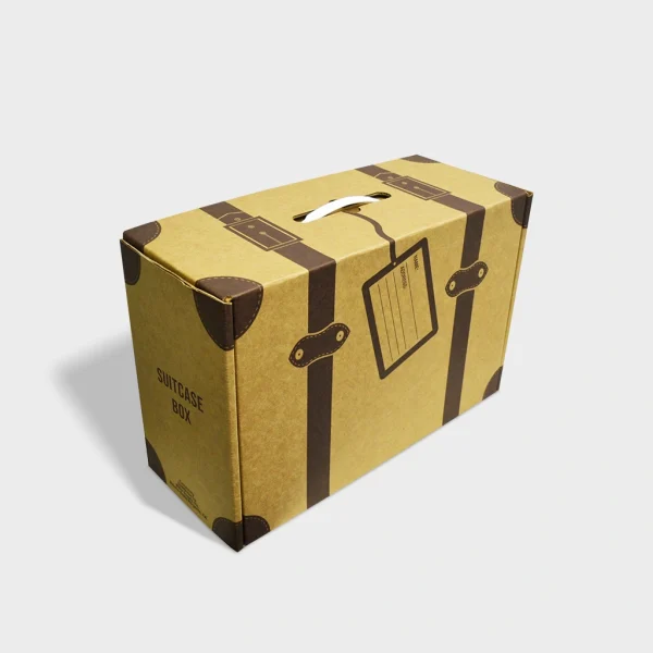 Customized suitcase boxes with unique designs and durable construction, perfect for gifting, storage, and branding.