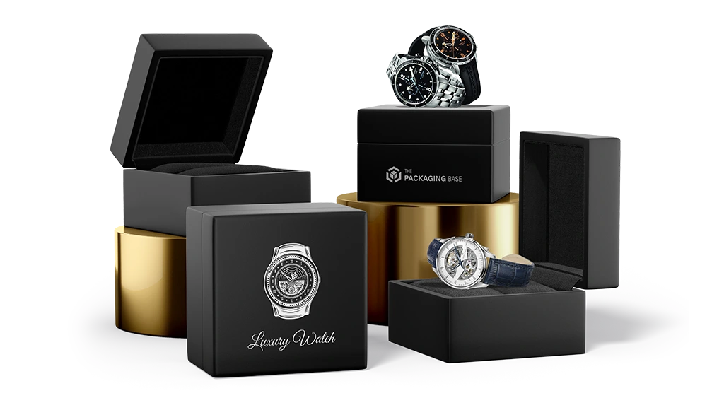 luxury printed watch packaging boxes with logo wholesale