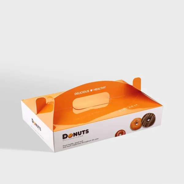 Enhance your donut packaging with gable donut boxes from The Packaging Base, offering a perfect combination of style and convenience. These high-quality boxes feature a gable handle for easy carrying, making them ideal for retail, events, and gifting. Fully customizable with logos, branding, and unique designs, they provide a professional and eco-friendly packaging solution tailored to your needs. Elevate your donut presentation with durable and stylish gable boxes.