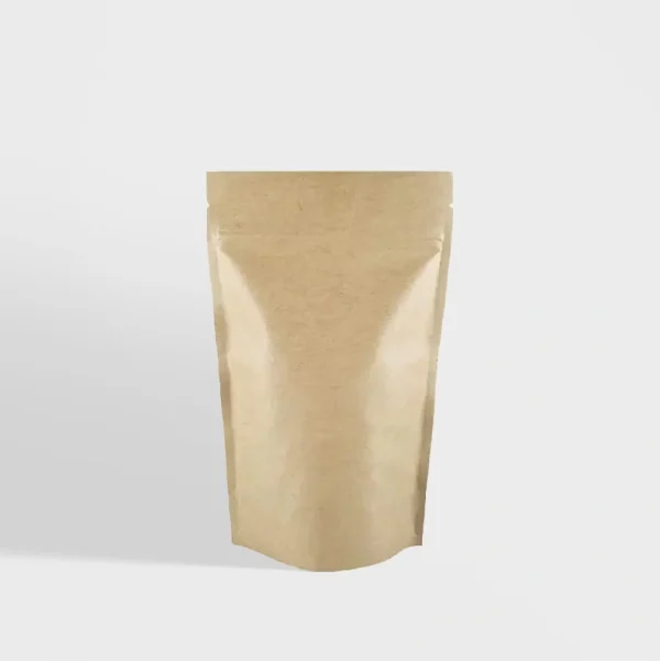 Wholesale kraft stand-up pouches with durable materials, ideal for eco-friendly bulk product packaging.