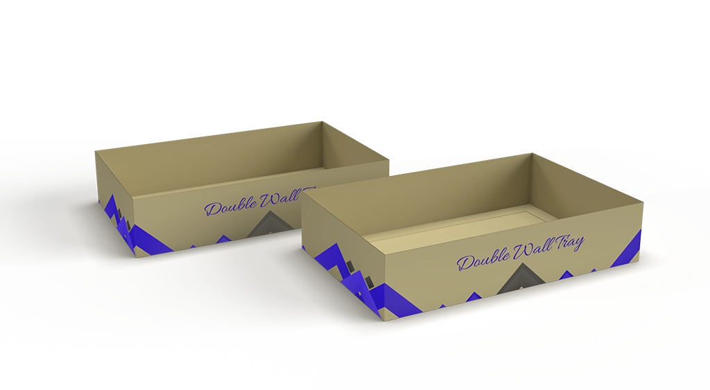 Luxury double wall tray boxes with premium construction and customizable designs, ideal for high-end product packaging.