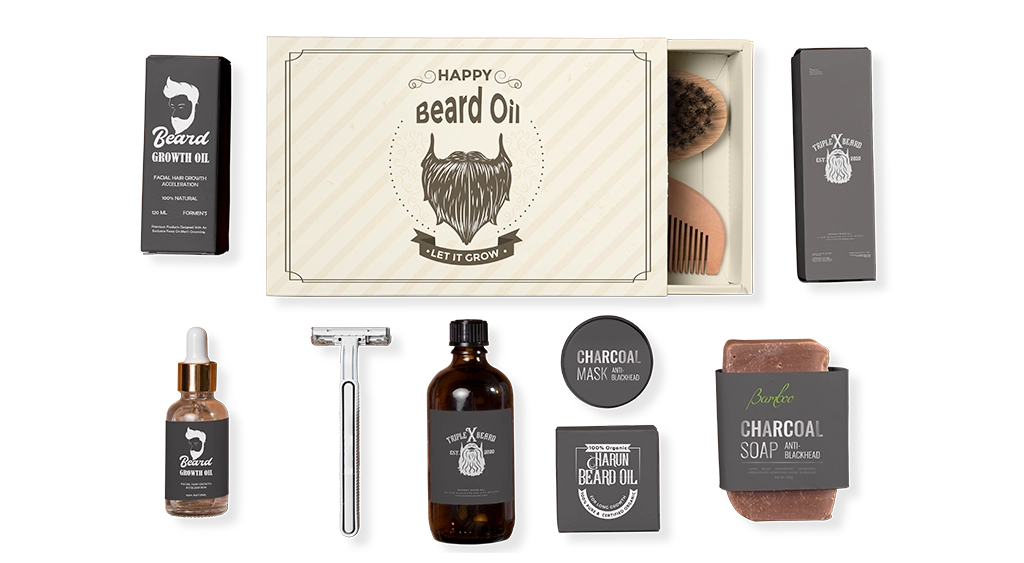 Beard oil boxes for product packaging