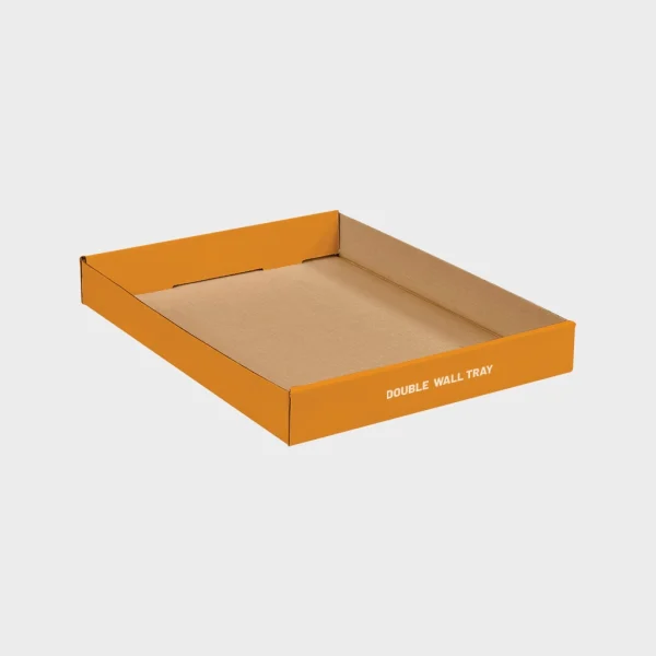 Personalized double wall tray box with custom branding and durable construction, ideal for premium product packaging.