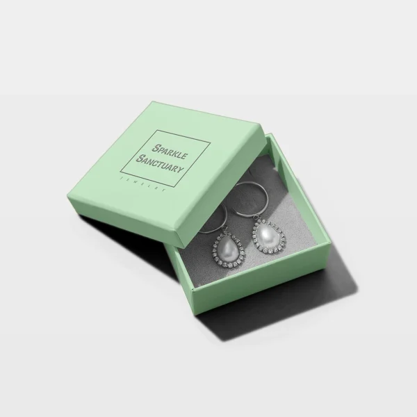 two piece rigid earing packaging boxes with logo