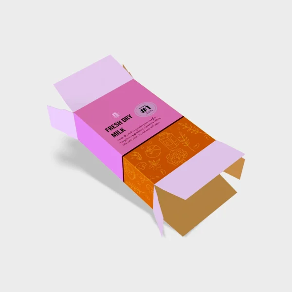 Printed seal end boxes with custom designs and sturdy construction, ideal for branding and secure product packaging.