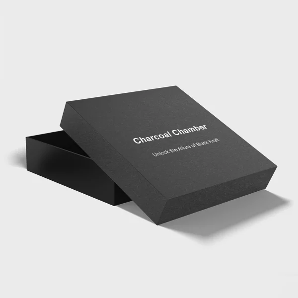 Printed two-piece black kraft boxes for premium product packaging