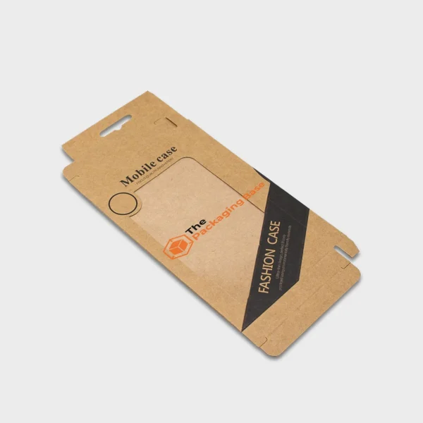 custom kraft window phone case packaging boxes